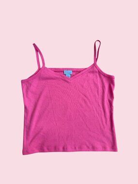 SIGRID OLSEN So Blue Pink 100% Cotton Layering Tank Top Size Large